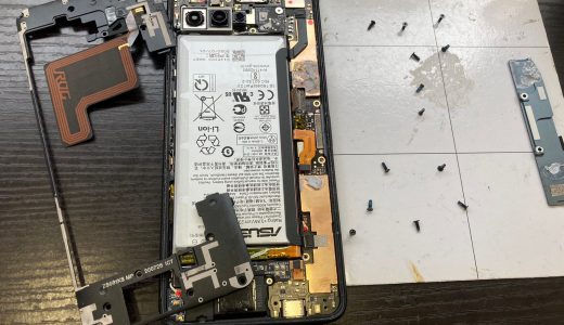 【Rog phone3(zs661ks)】液晶が真っ暗になってしまった画面交換修理実績（新宿店）