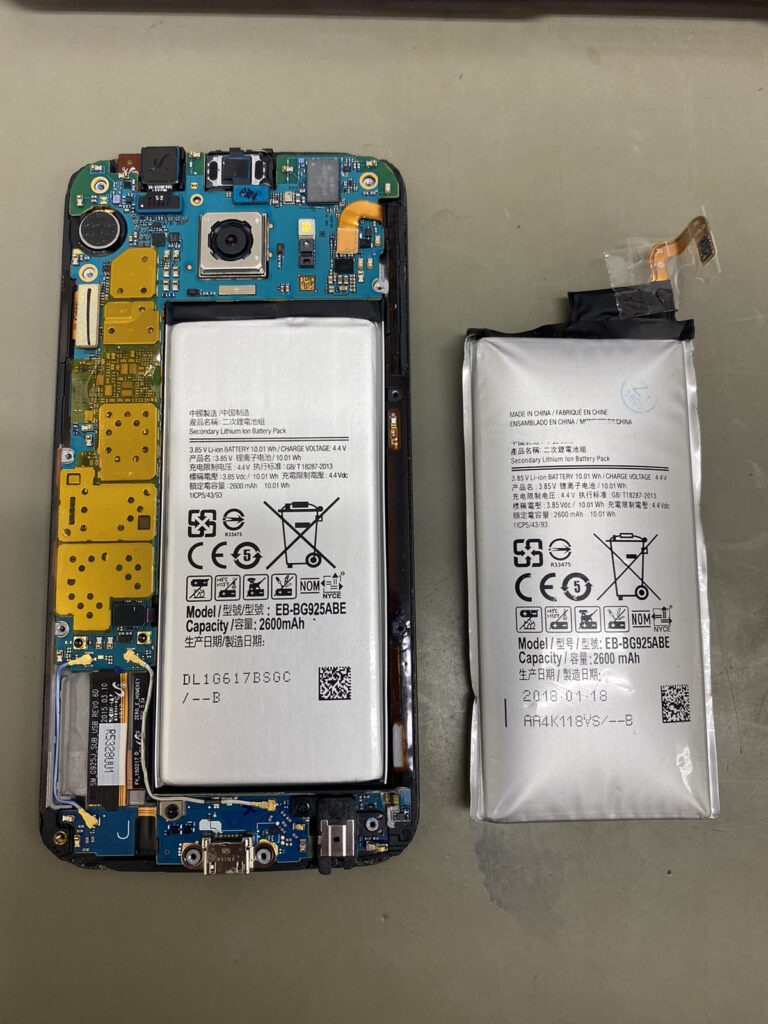 GalaxyS6edge バッテリー膨張 修理