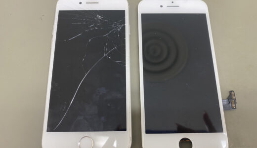 【iPhone7】ガラスが割れたフロントパネルの交換修理実績（八王子店）