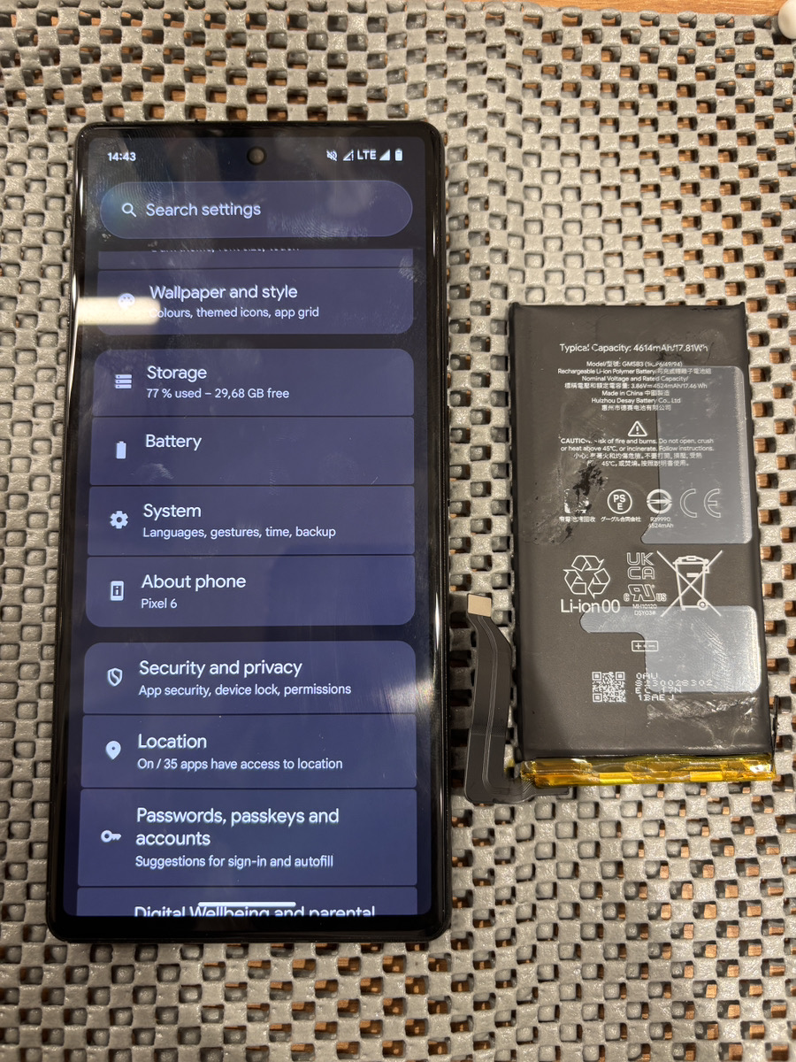 Google Pixel 6バッテリー交換修理【COCOスマホソニック錦糸町PARCO店】